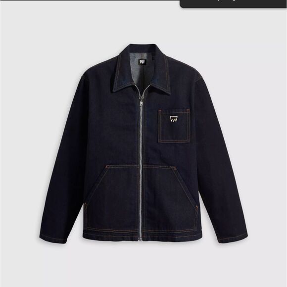 Levi's Skateboard Garage Jacket Men M Dark Wash Denim Workwear Chore Utility NWT - Picture 4 of 7